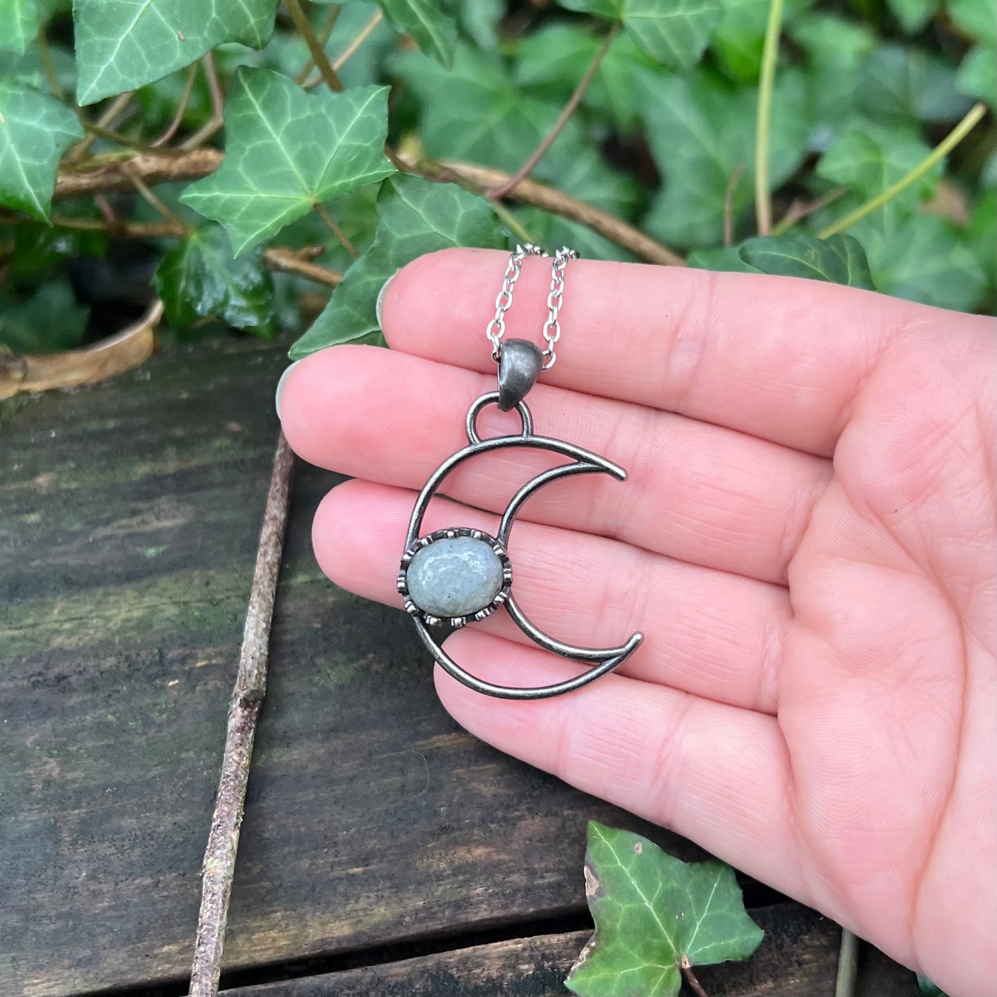 Collier lune Labradorite