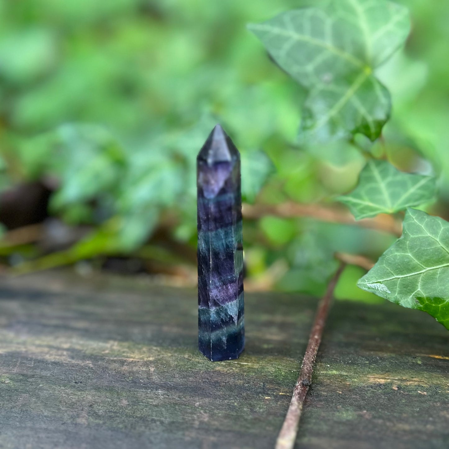 Pointe de guérison / obélisque Fluorite bicolore