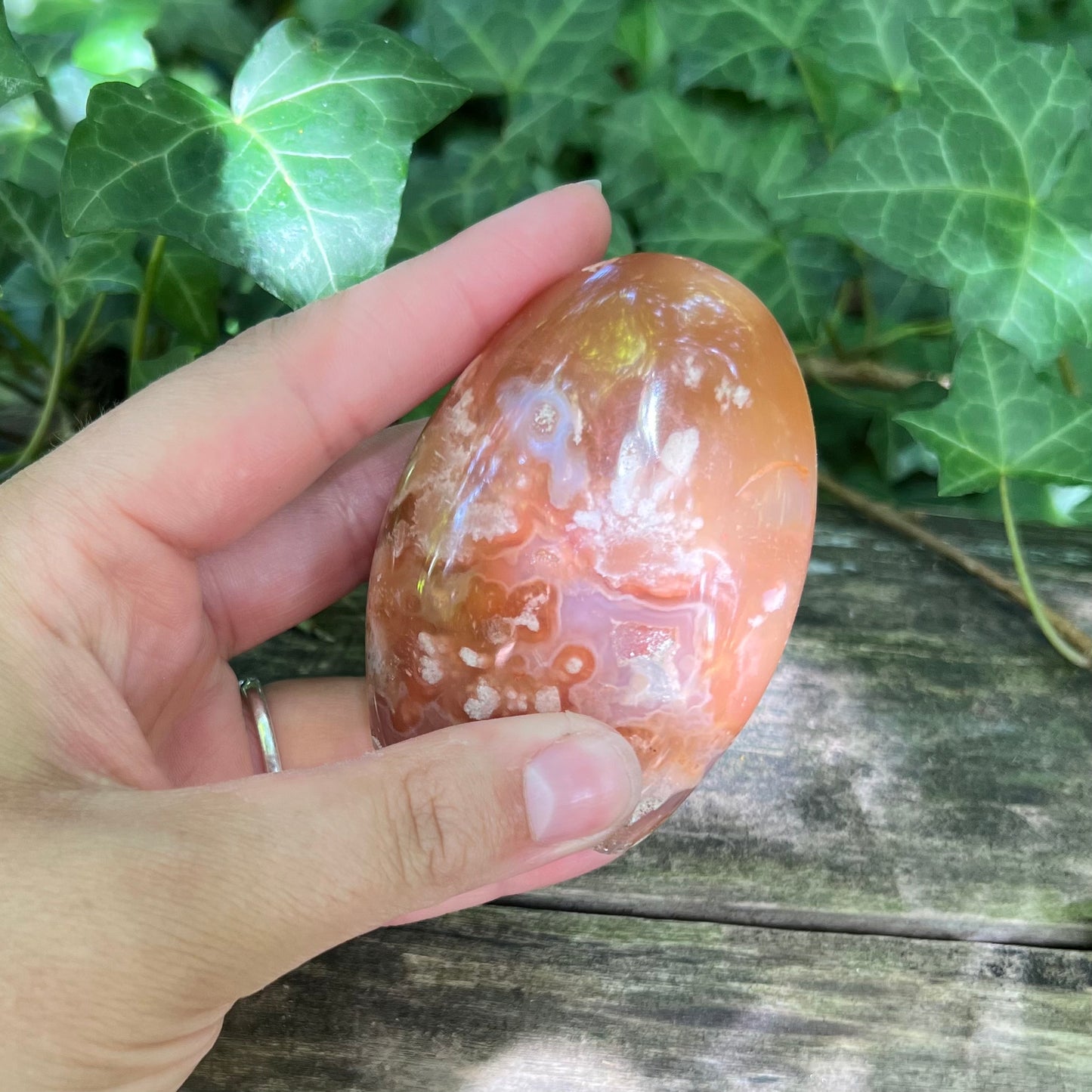 Forme libre Agate fleur - 195g