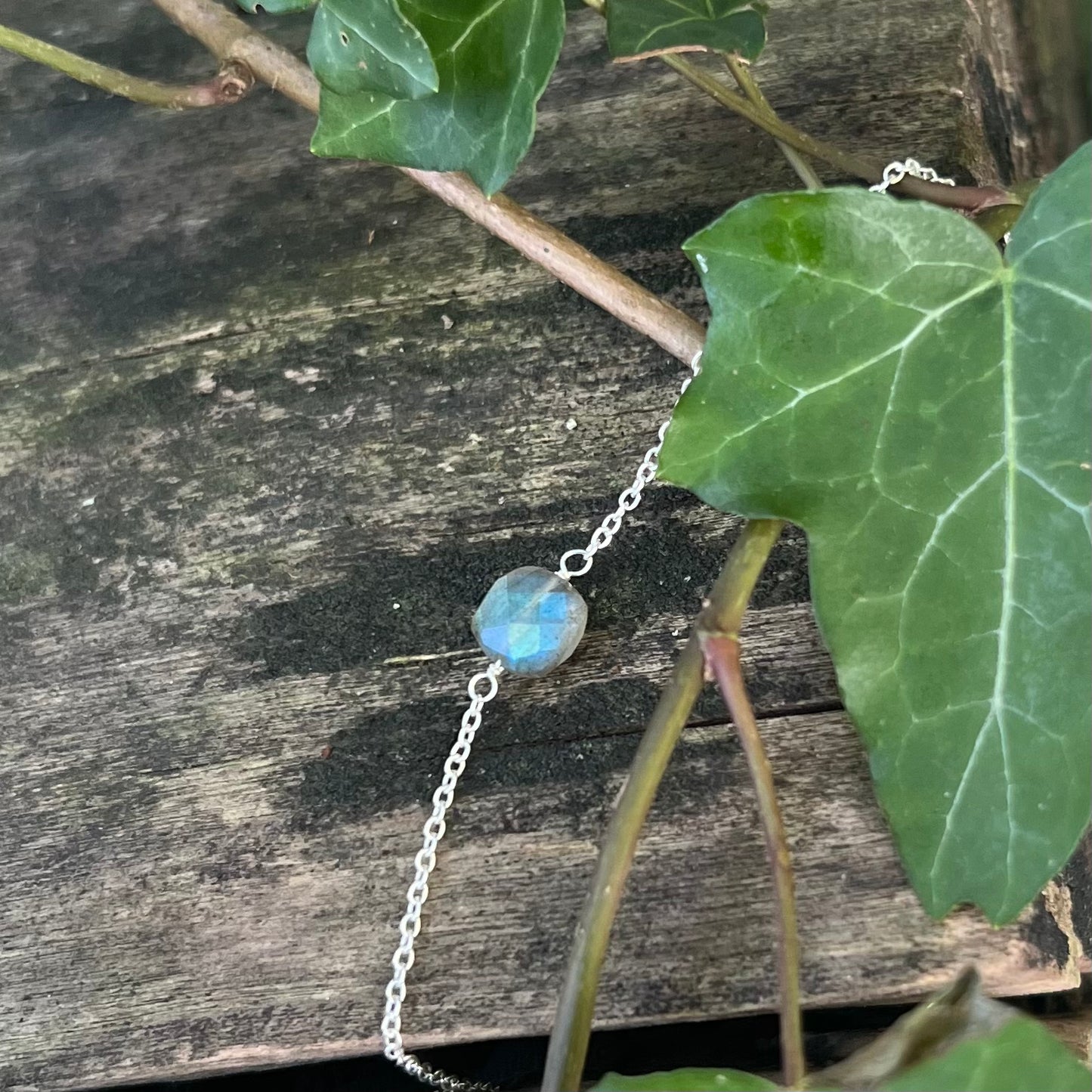 Bracelet coussin Labradorite facetée - argent 925
