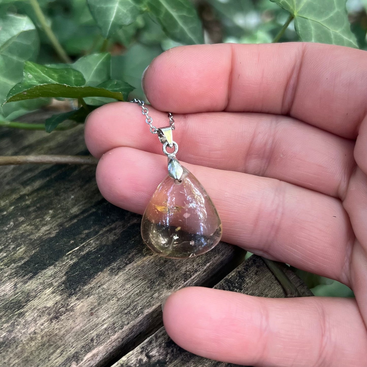 Collier goutte en Citrine naturelle