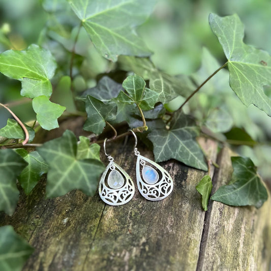 Boucles d’oreilles Arwen Pierre de lune - Argent 925