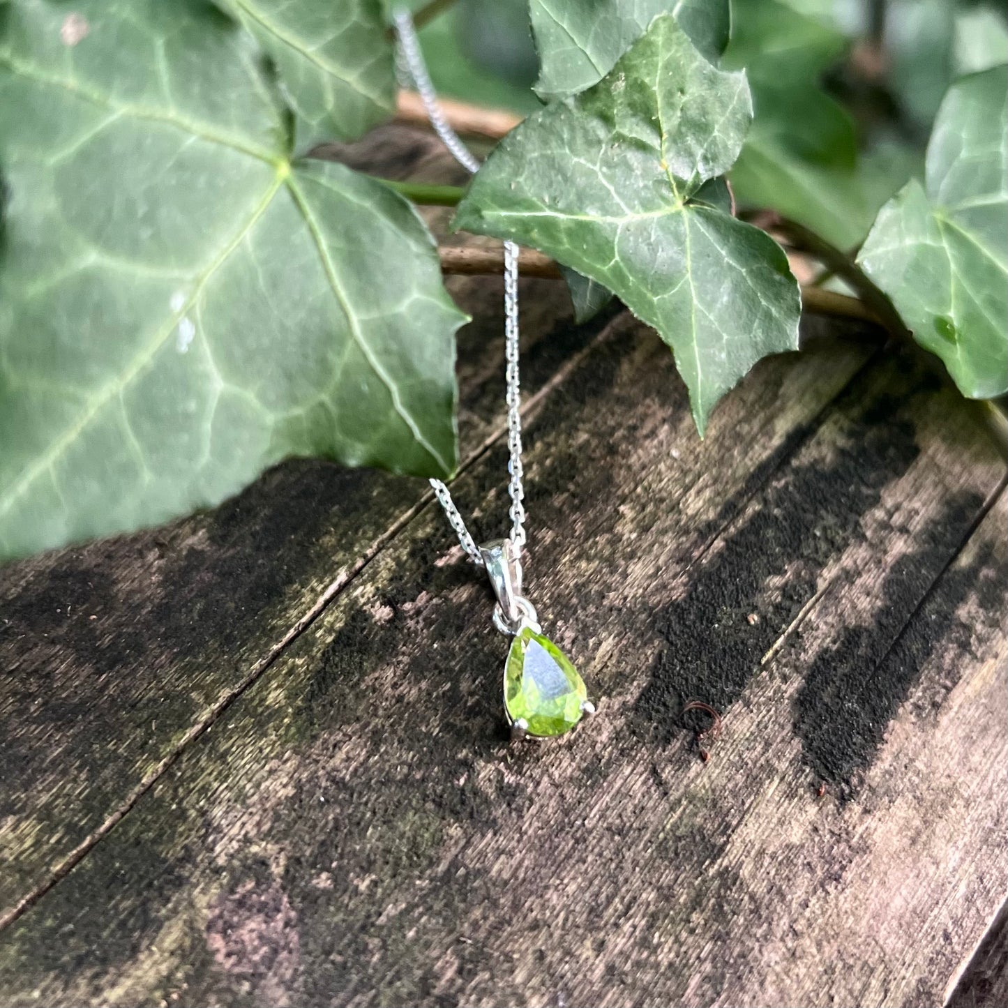 Collier goutte Péridot - argent 925