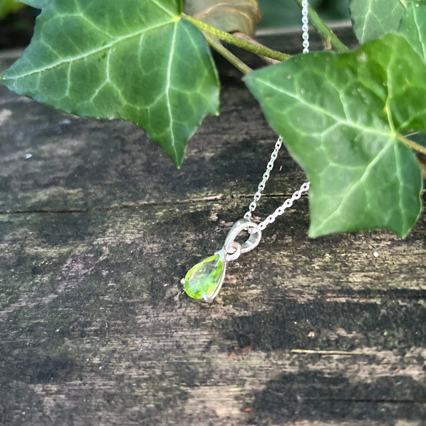 Collier goutte Péridot - argent 925
