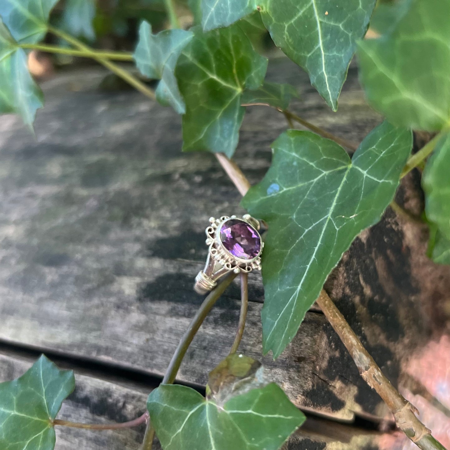 Bague Marquise - Améthyste facettée - argent 925