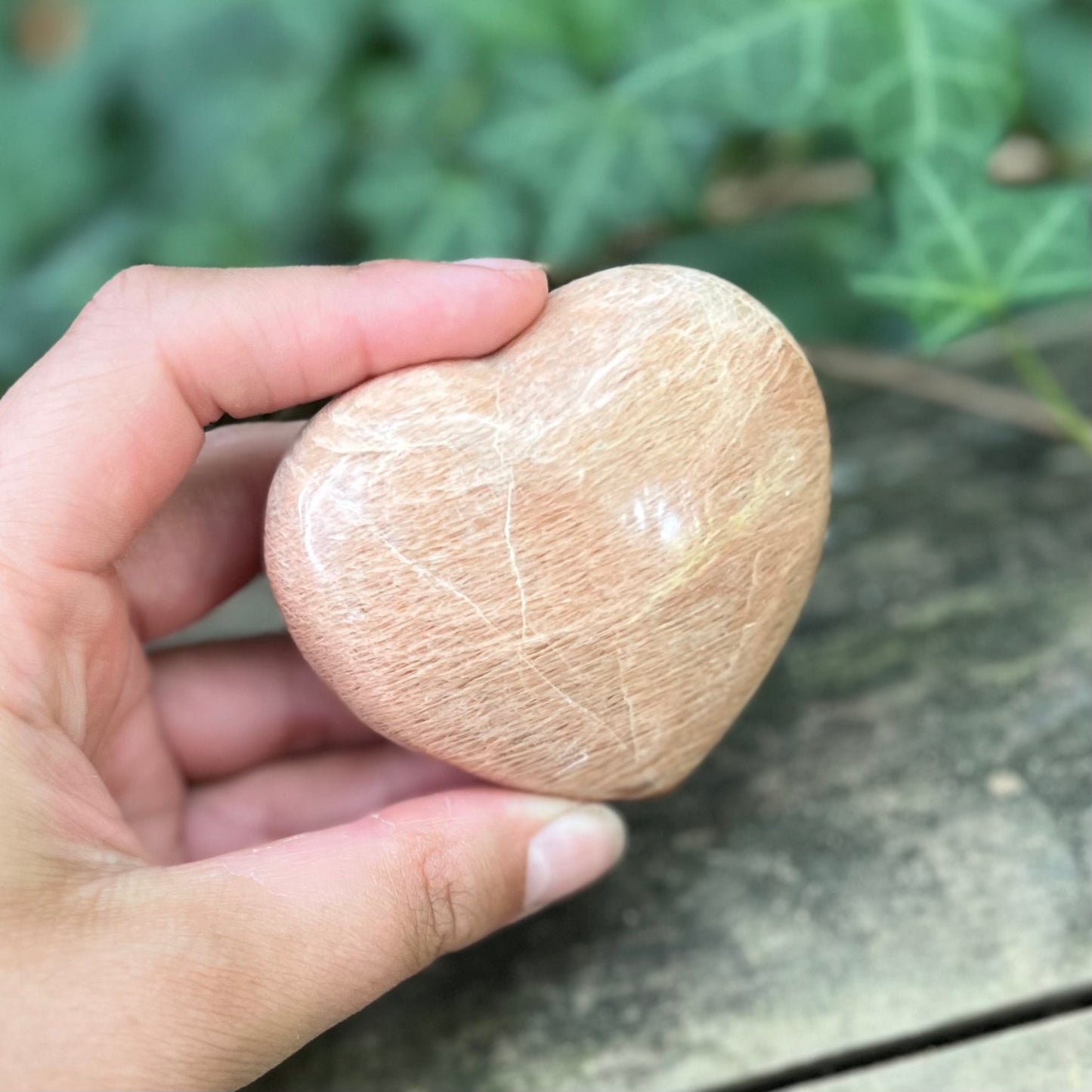 Cœur Pierre de lune orange - 195g