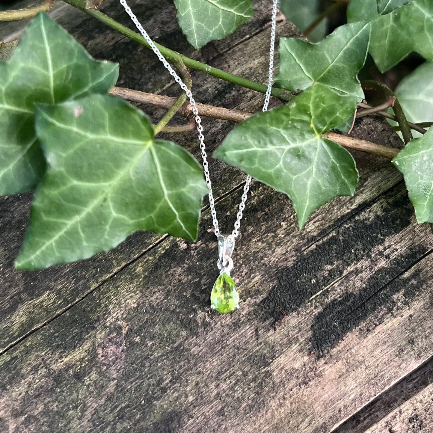 Collier goutte Péridot - argent 925