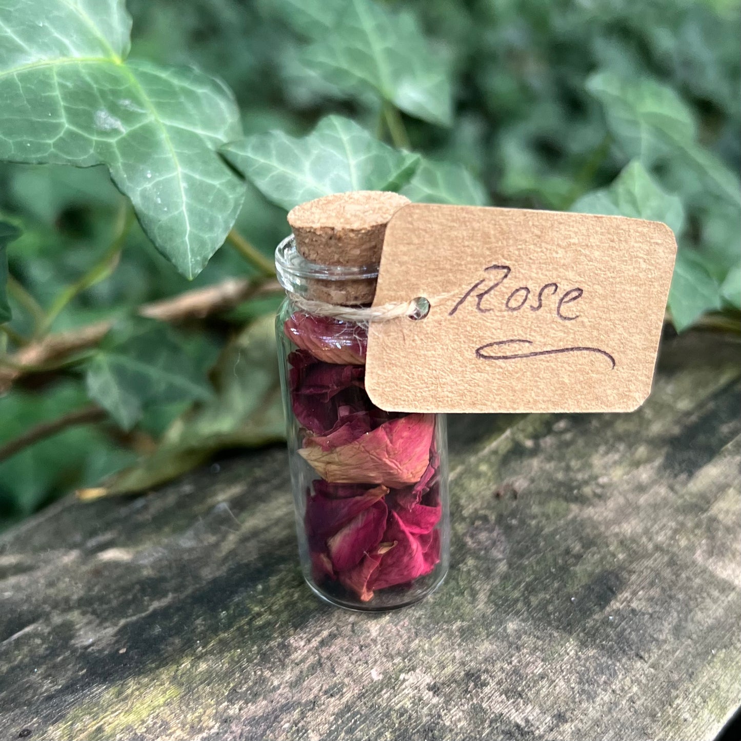 Fiole de Rose séchée / Amour - Guérison - Nature