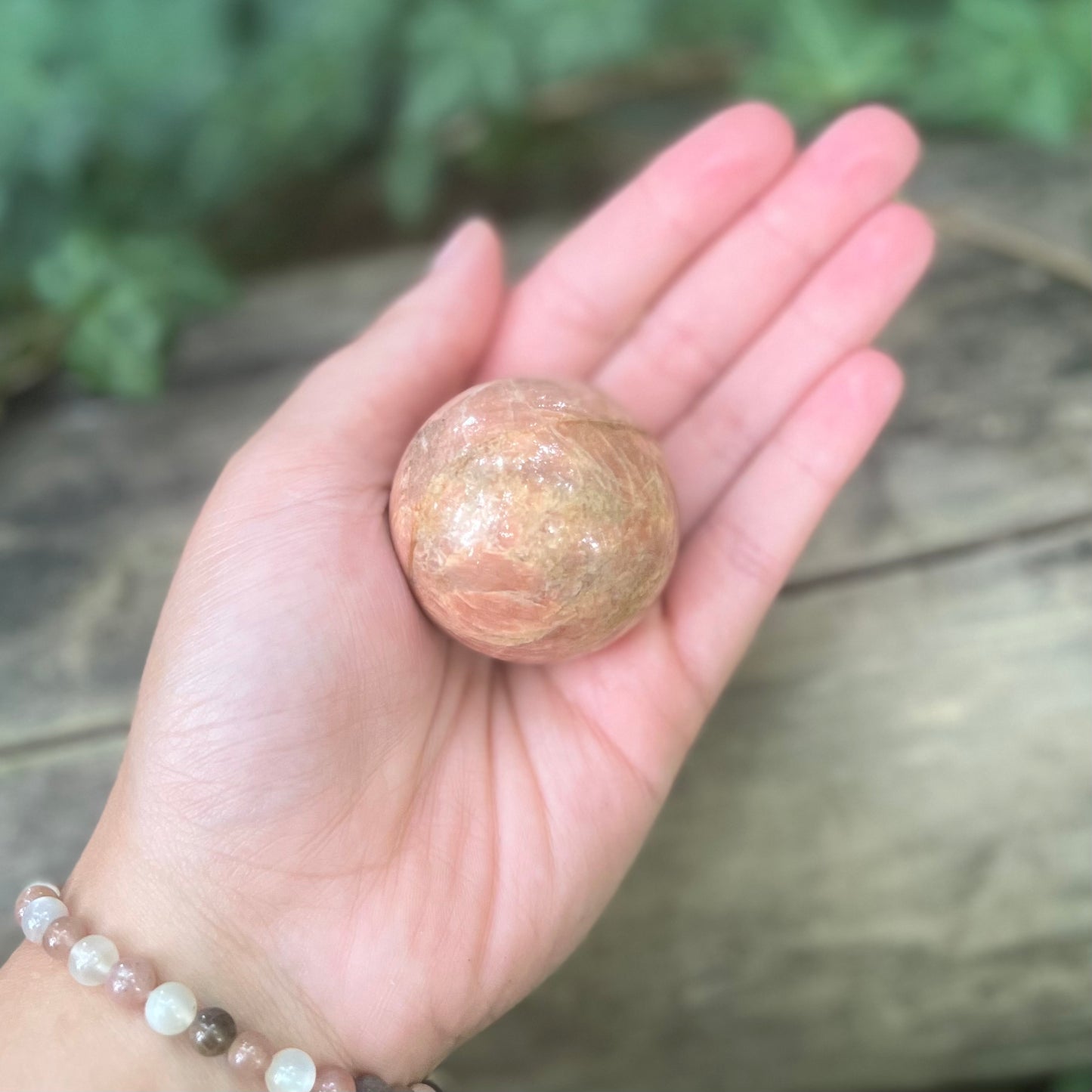 Sphère Pierre de lune orange - 110g