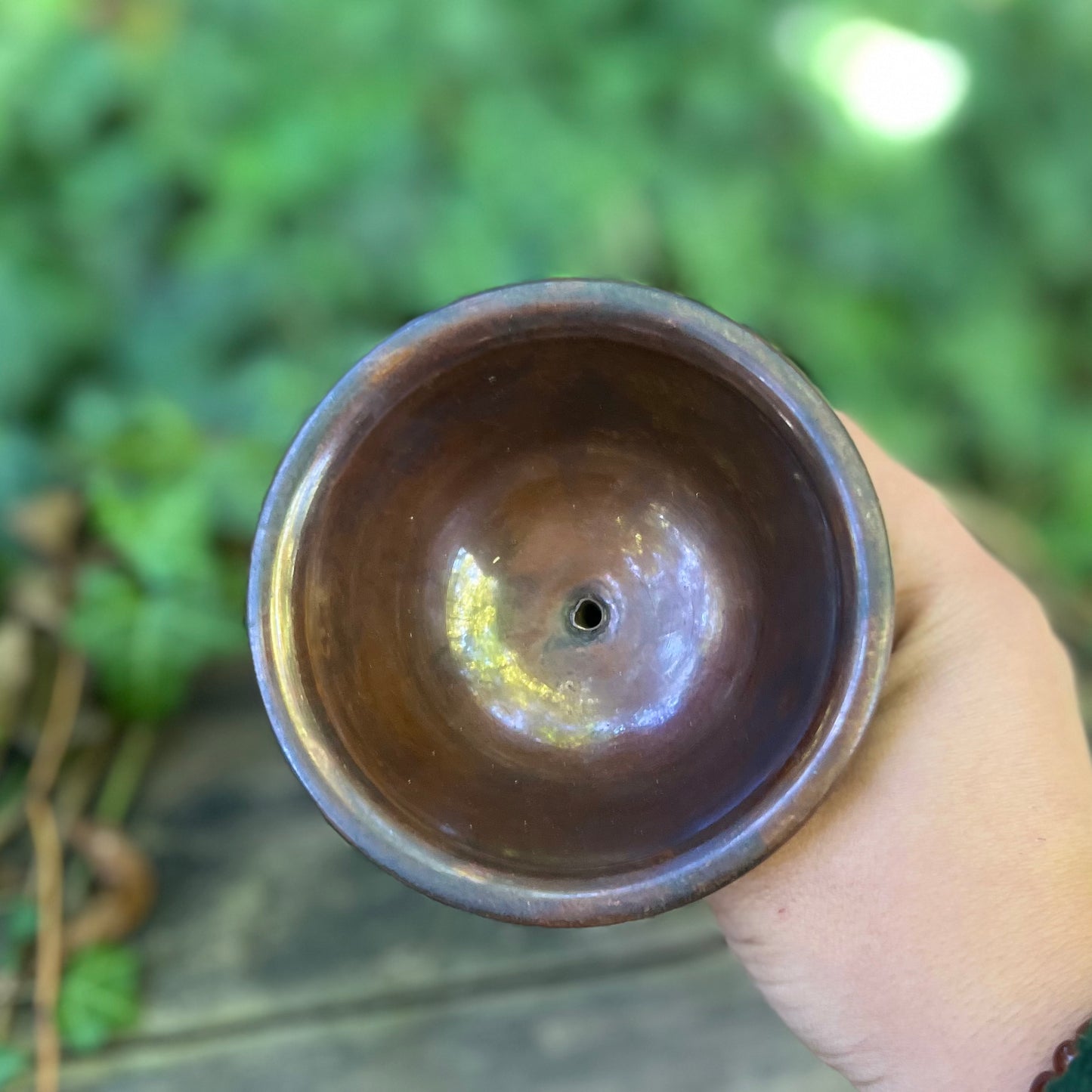 Calice rituel en cuivre antique - Triple lune