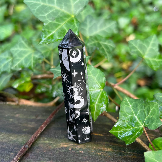 Obélisque - Obsidienne Noire Witchy