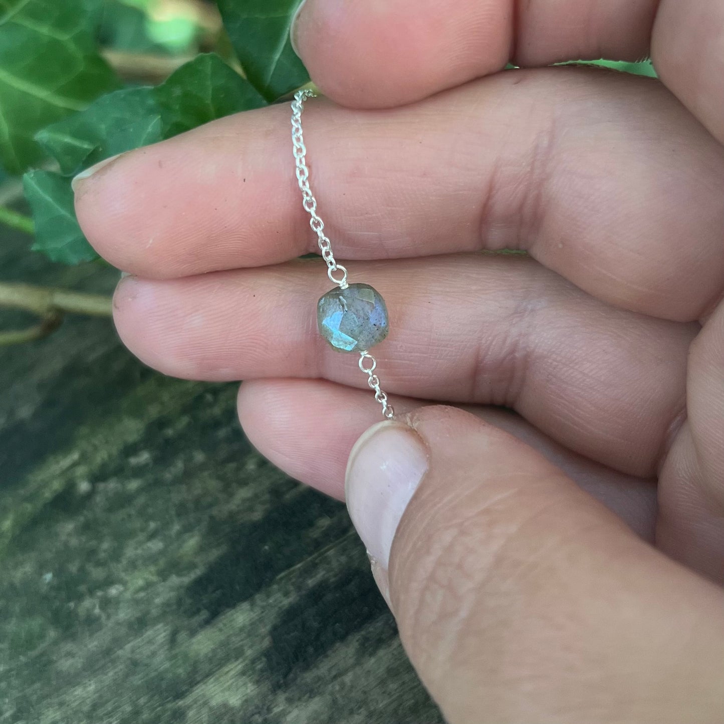 Bracelet coussin Labradorite facetée - argent 925