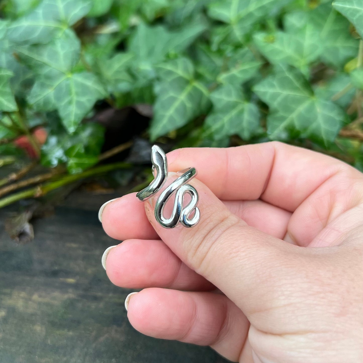 Bague Serpent - acier inoxydable argenté - réglable