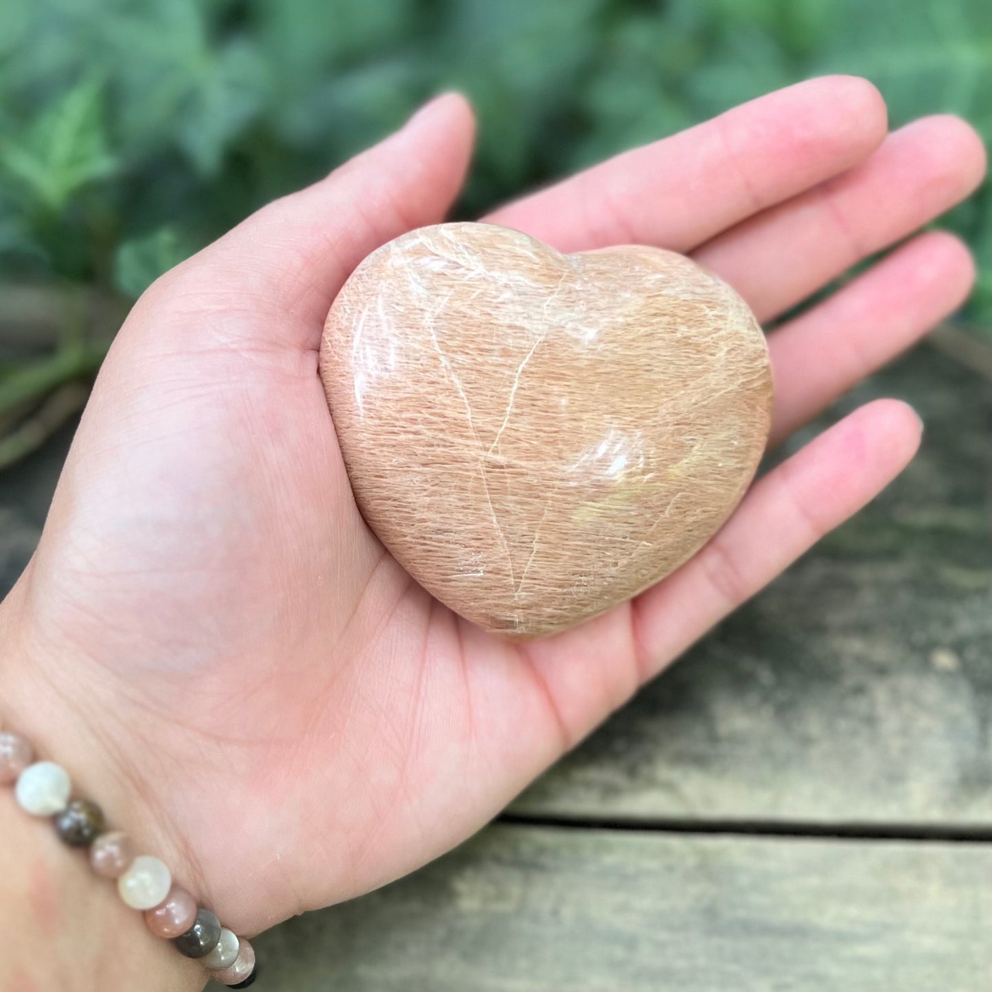 Cœur Pierre de lune orange - 195g