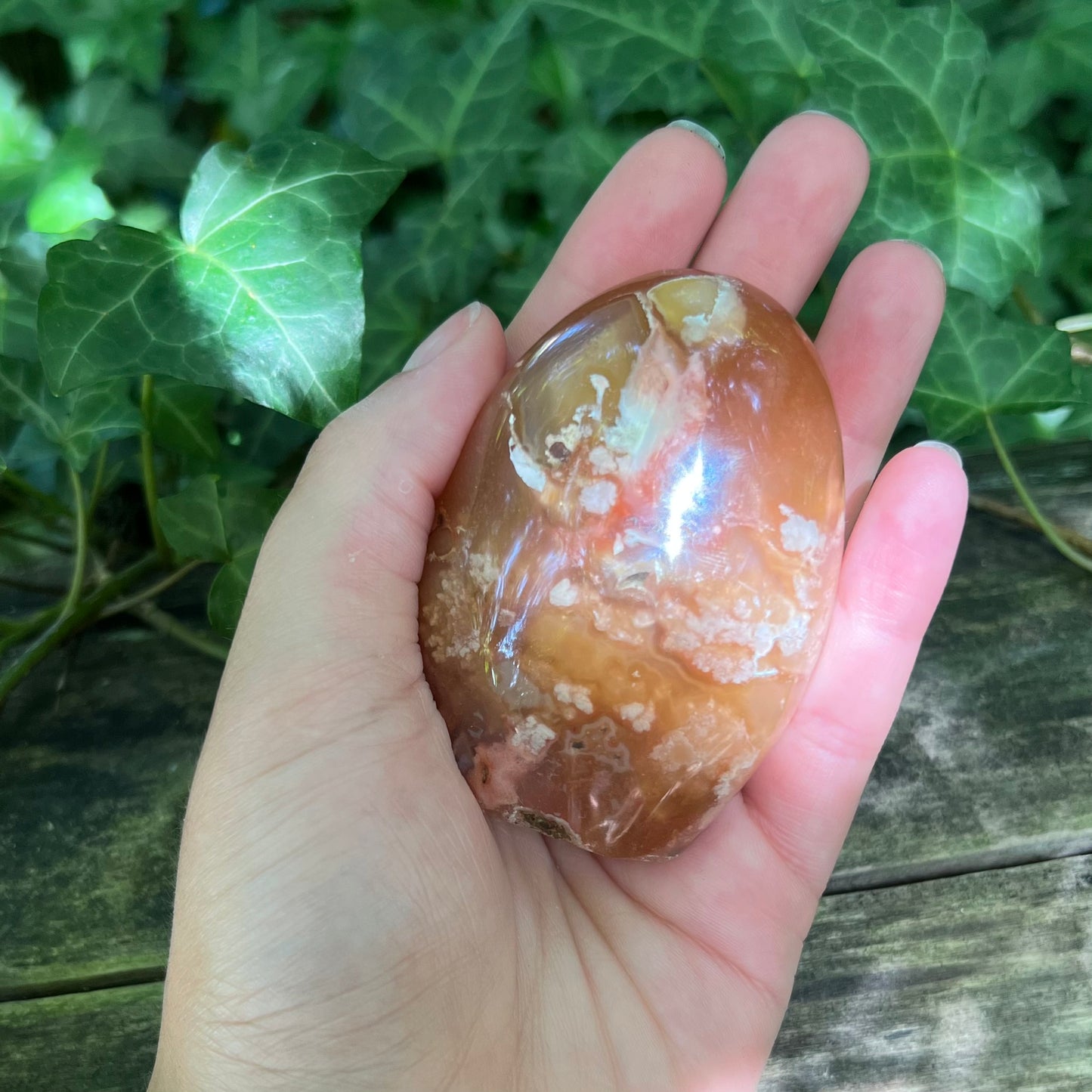 Forme libre Agate fleur - 195g