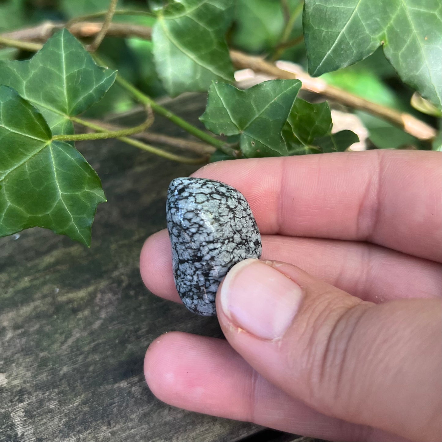 Pierre roulée Obsidienne flocon