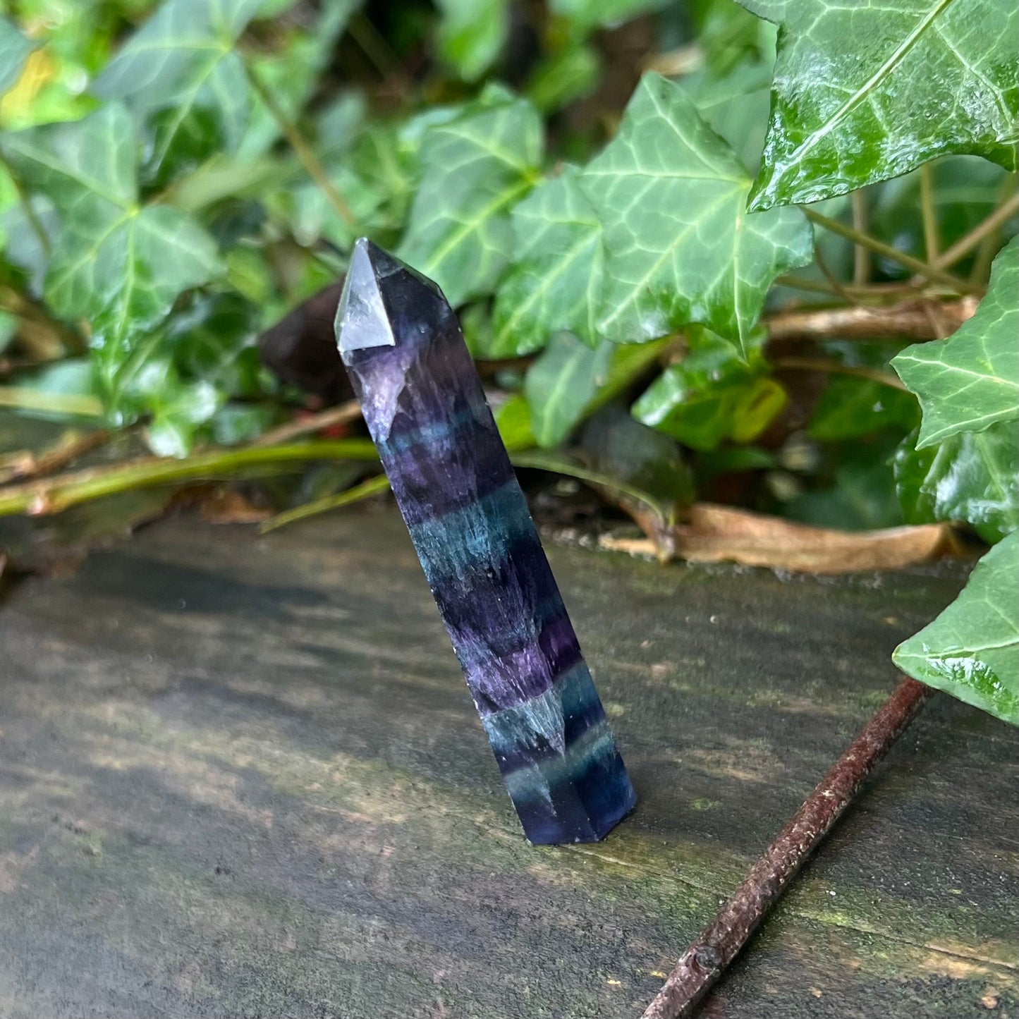 Pointe de guérison / obélisque Fluorite bicolore