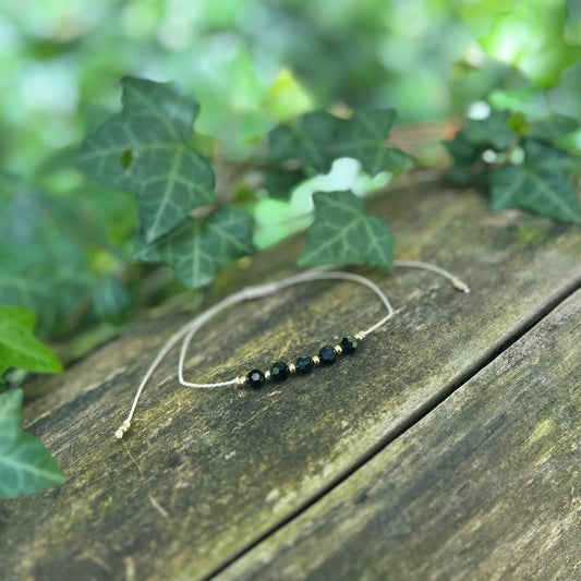 Bracelet cordon - Tourmaline Noire