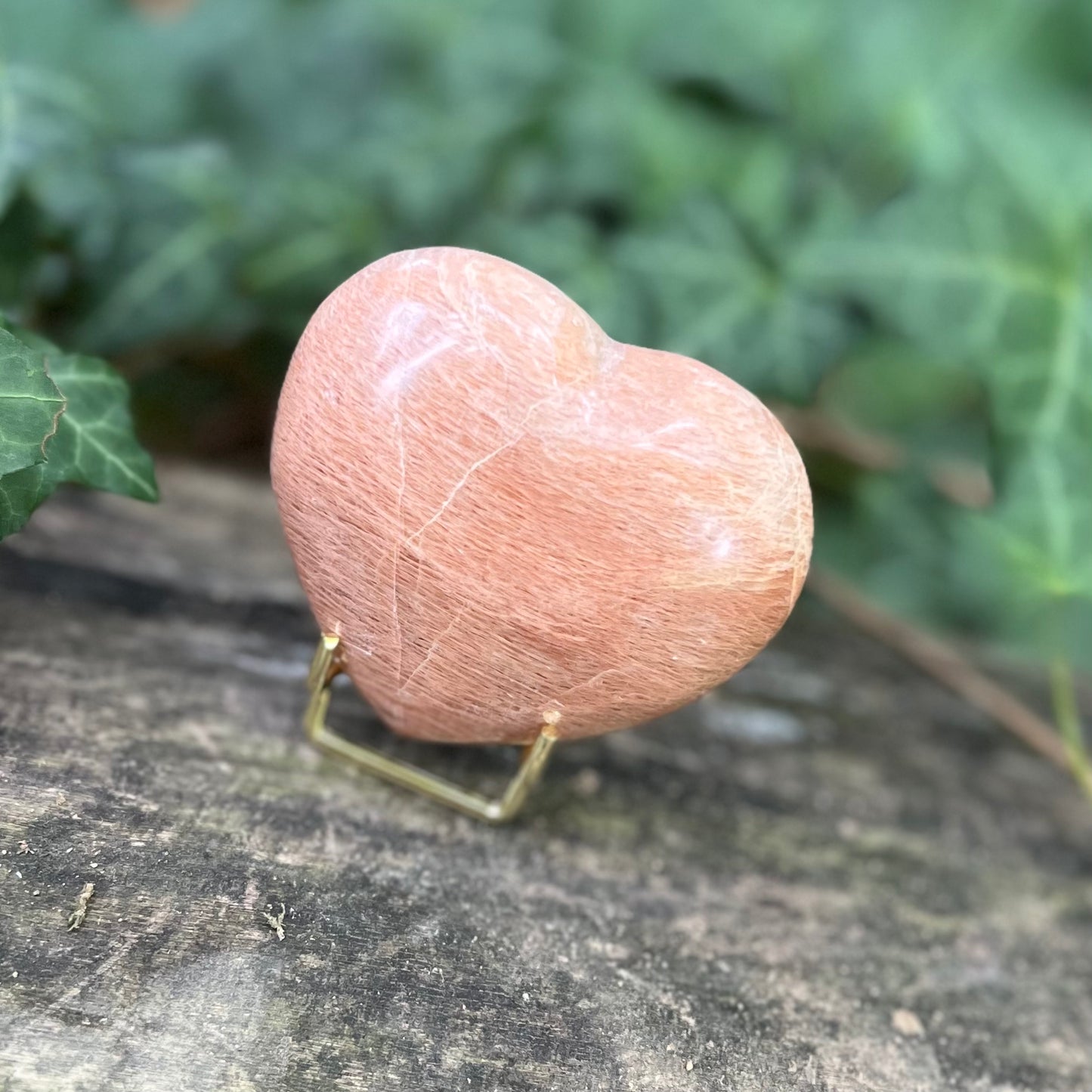 Cœur Pierre de lune orange - 195g