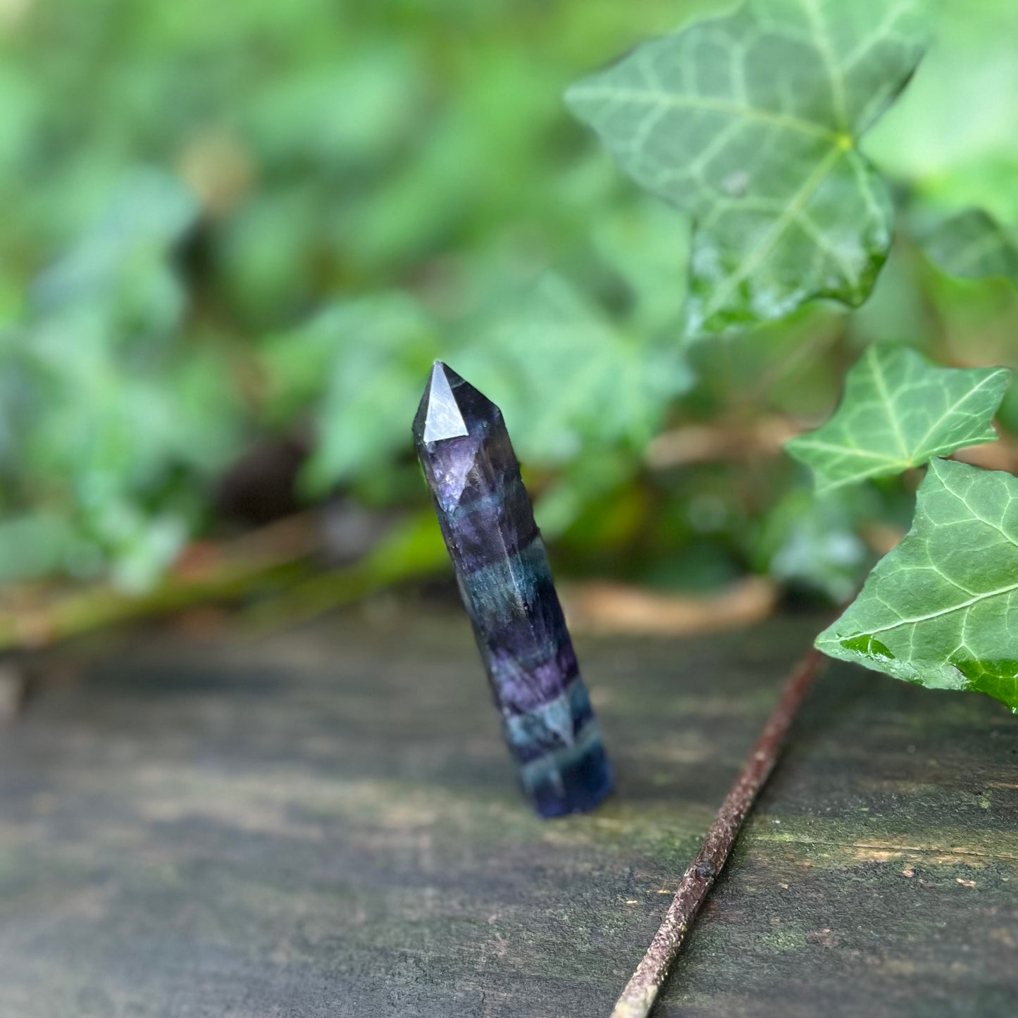 Pointe de guérison / obélisque Fluorite bicolore