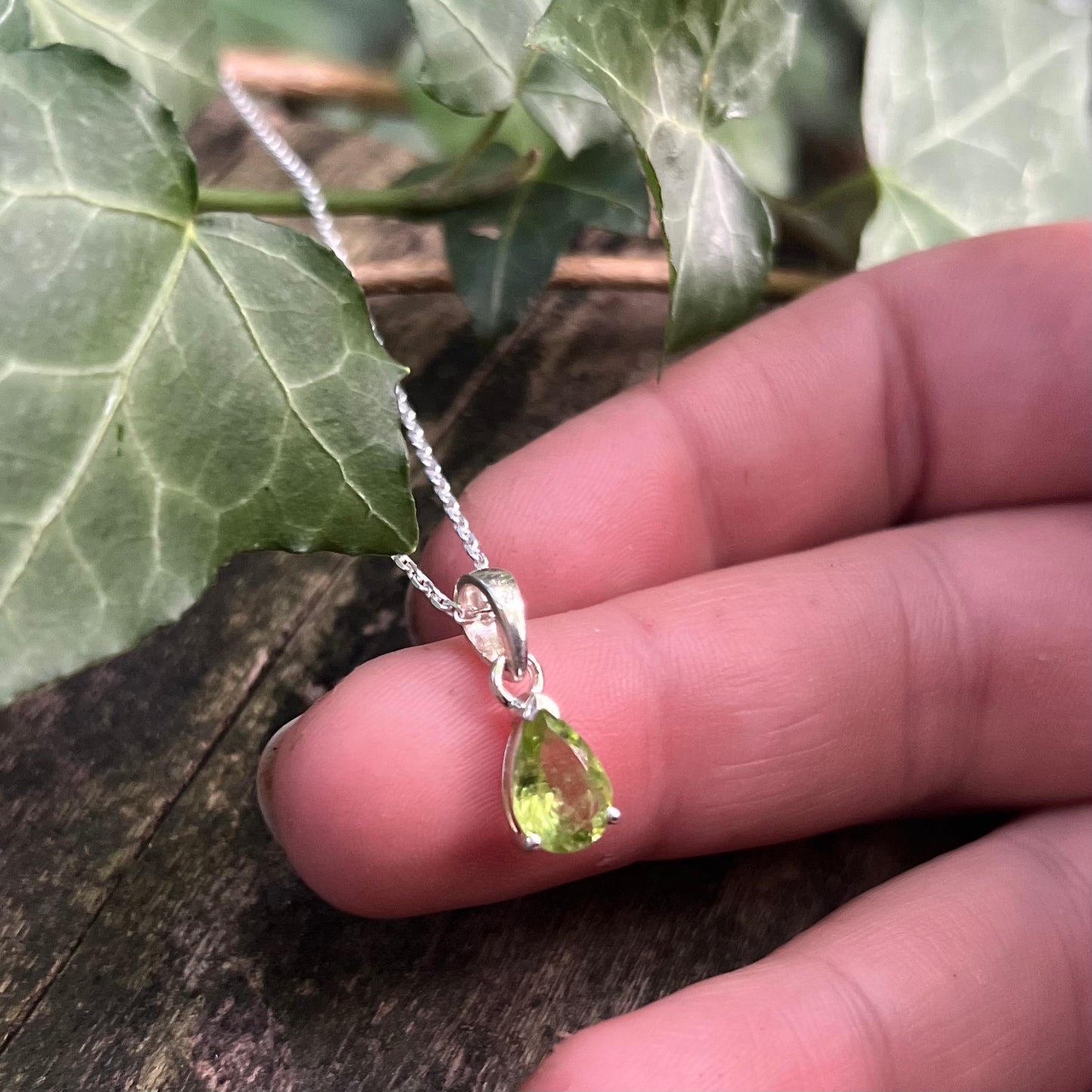 Collier goutte Péridot - argent 925