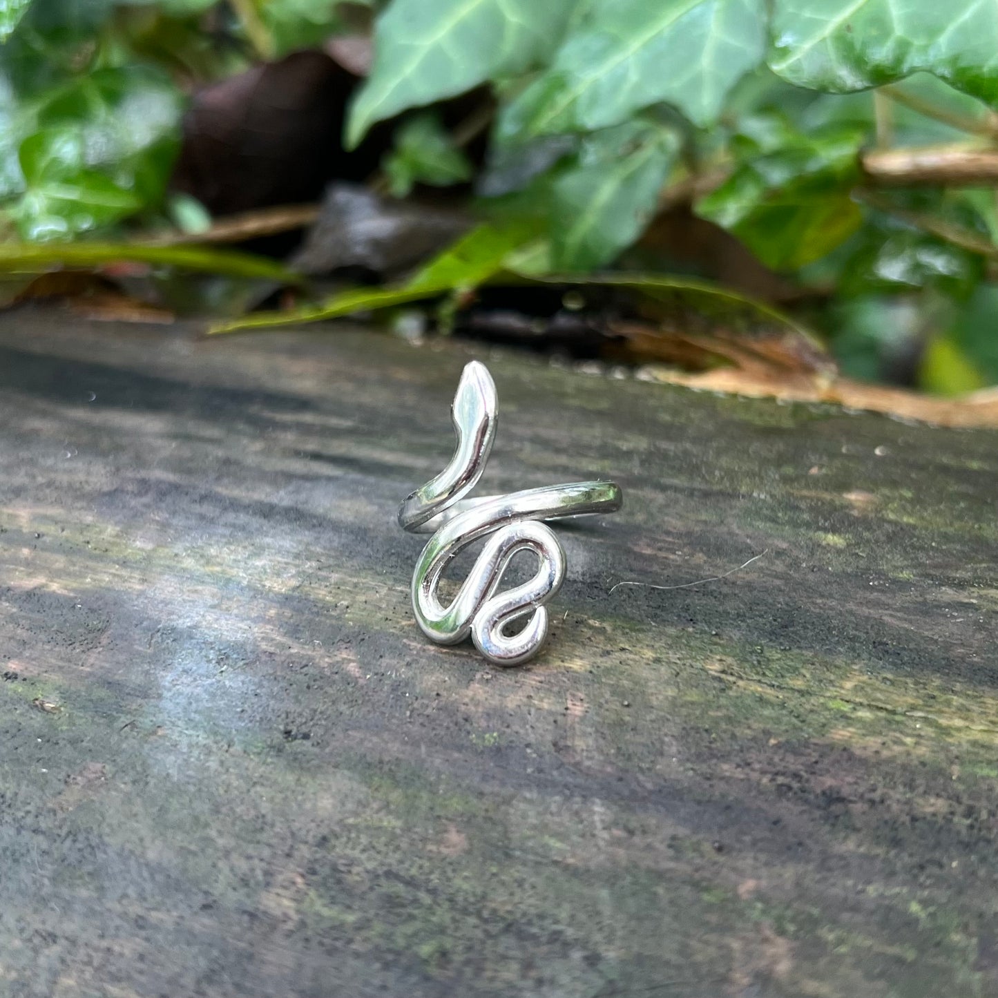 Bague Serpent - acier inoxydable argenté - réglable