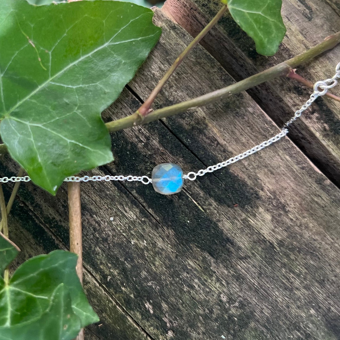 Bracelet coussin Labradorite facetée - argent 925