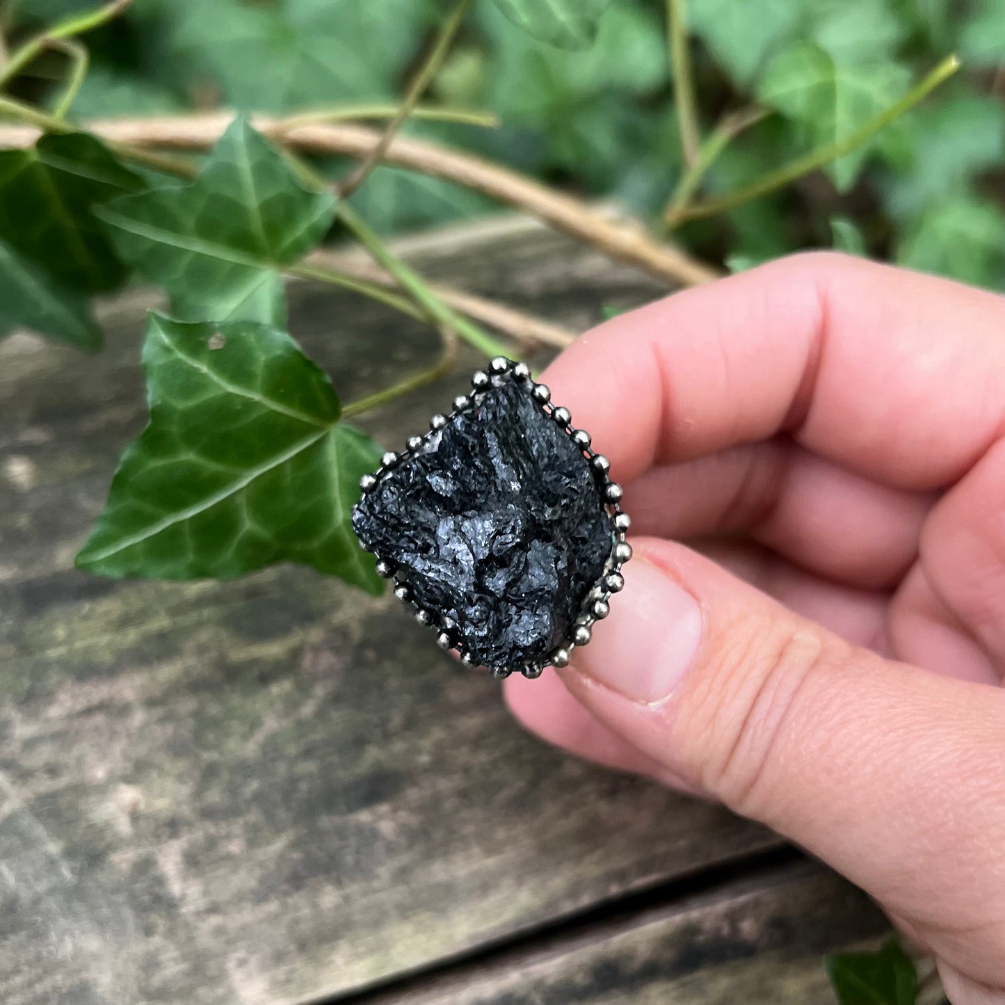 Bague Tourmaline noire brute
