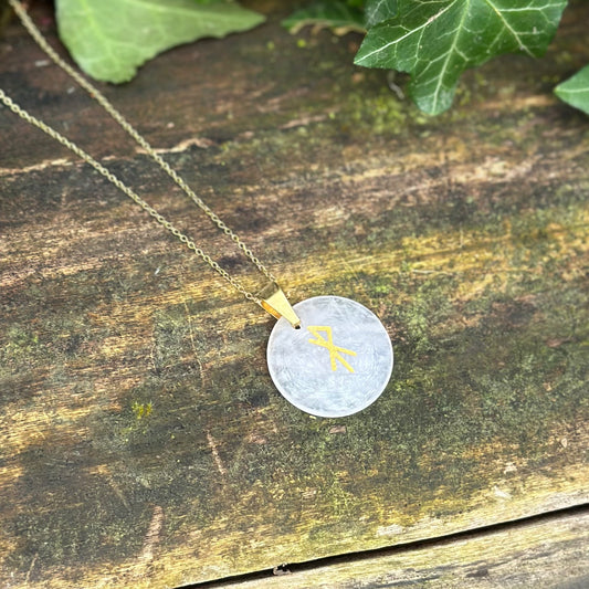 Collier Runique Quartz Rose - Amour