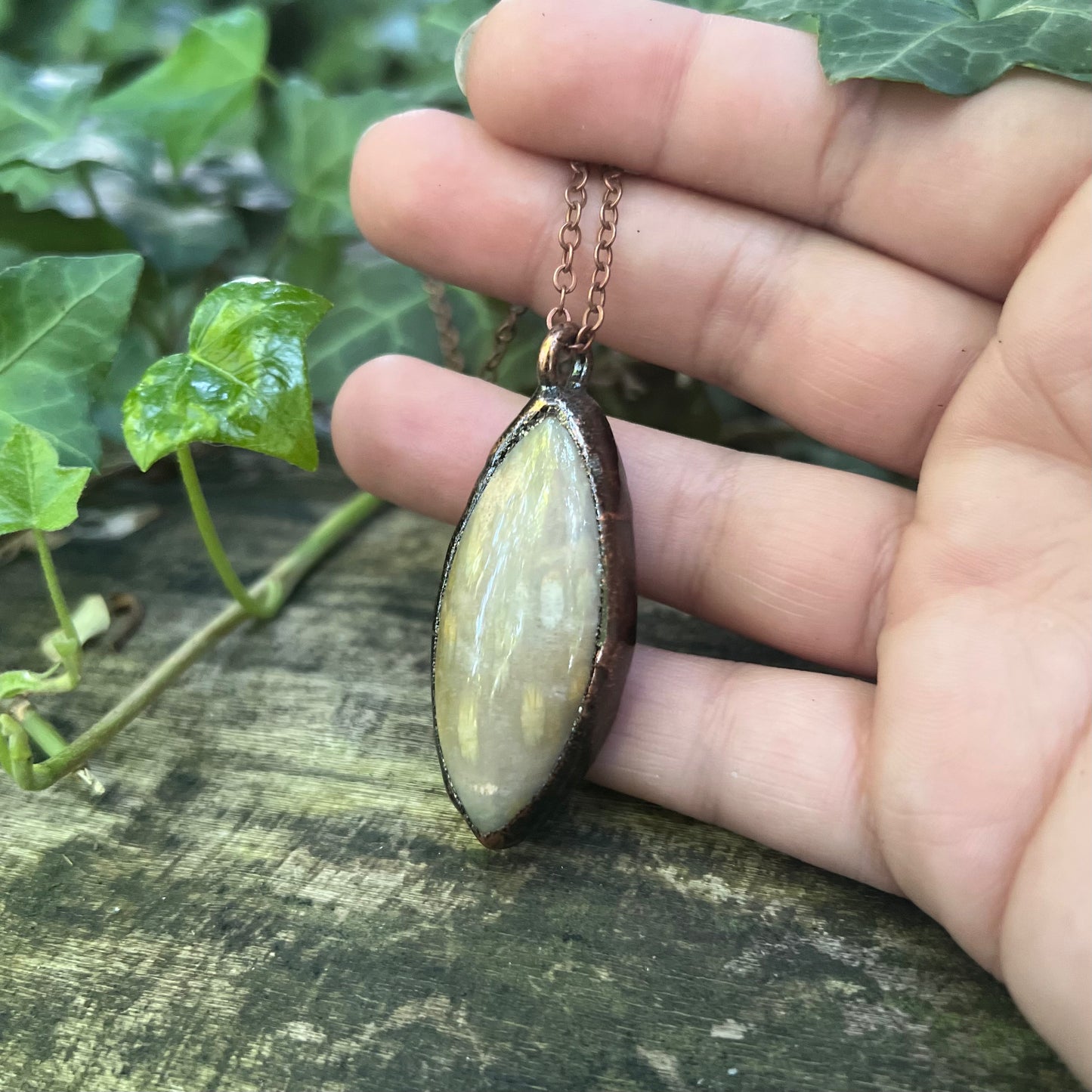 Collier Asrunn - Corail fossile - cuivre