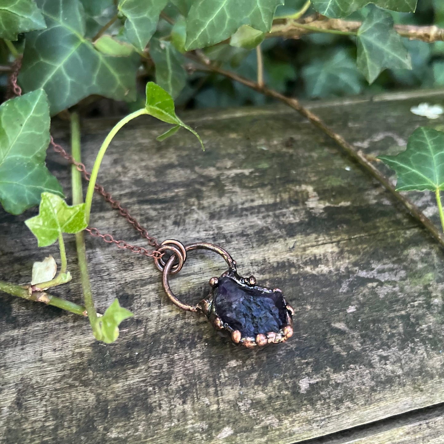 Collier Danù - Améthyste brute - cuivre