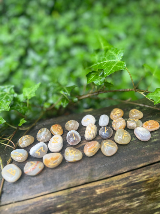 Runes de divination Agate Rubanée