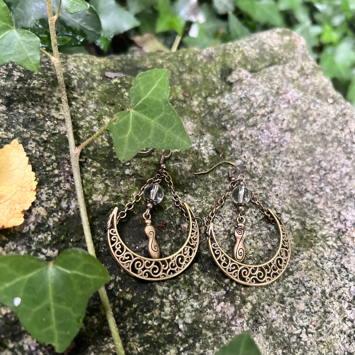 Boucles d’oreilles Déesse perle cristal de roche