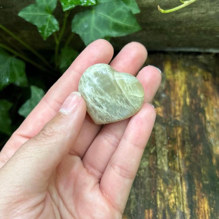 Cœur Pierre de lune blanche - 3,5cm