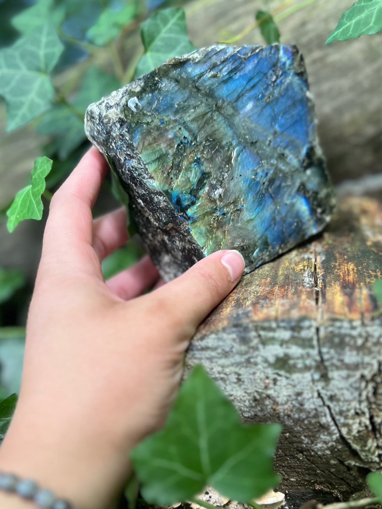 Forme libre Labradorite - face polie pierre brute - 1,1kg
