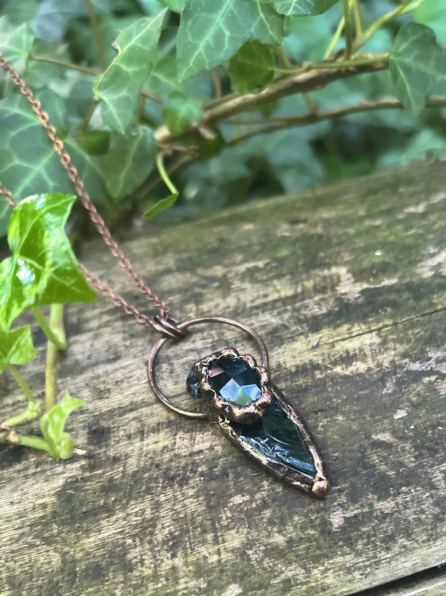 Collier Énora - Obsidienne noire - cuivre