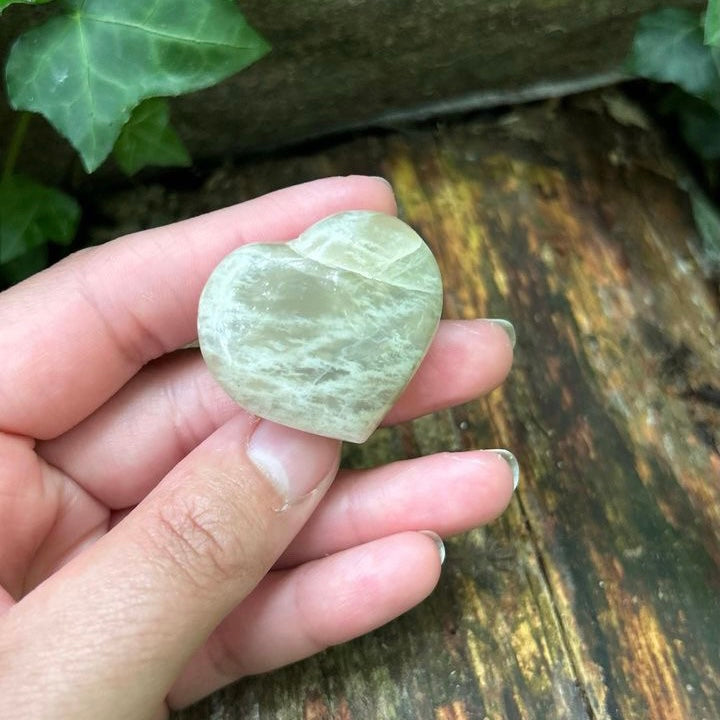 Cœur Pierre de lune blanche - 3,5cm