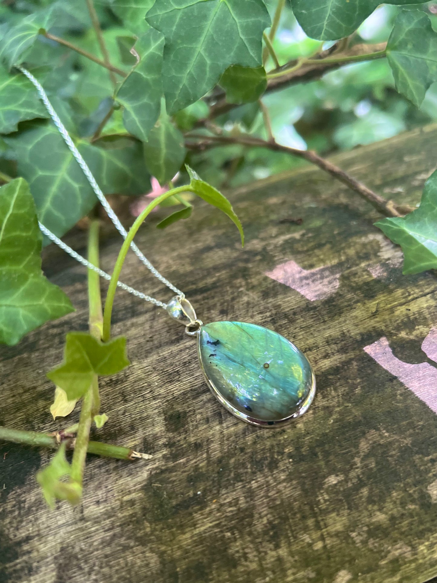 Collier Freyja - Labradorite - Pendentif goutte - argent 925