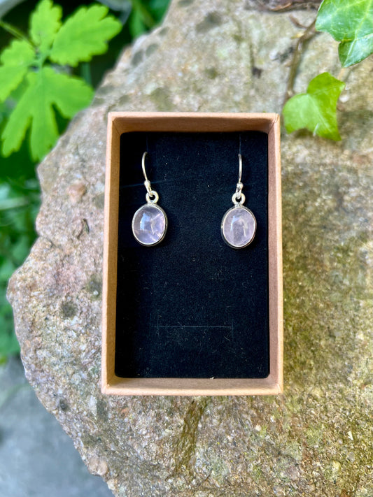 Boucles d’oreilles Freyja Quartz rose - argent 925