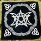 Nappe de Divination en velours noir - Triple lune et Pentagramme