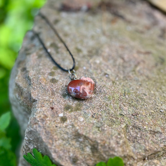Collier Aurora - Coeur Jaspe rouge
