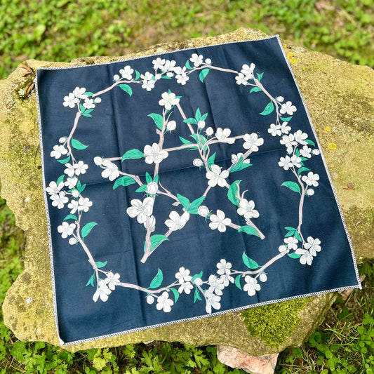 Nappe de Divination - Pentagramme fleuri