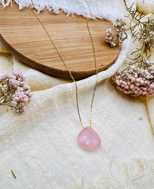 Collier Faëlia Quartz rose