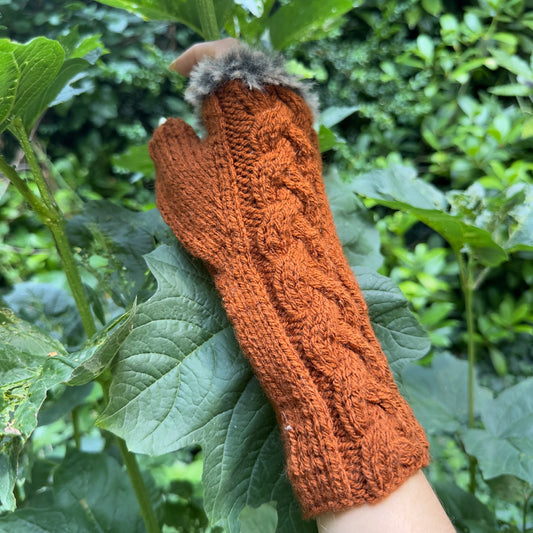 Mitaines Fourrure Cailleach • Canelle