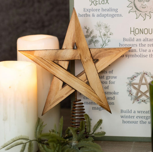 Pentagramme en Bois pour Arbre de Yule