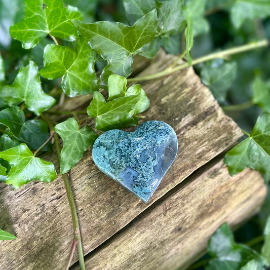 Cœur Agate mousse - 50 à 60mm