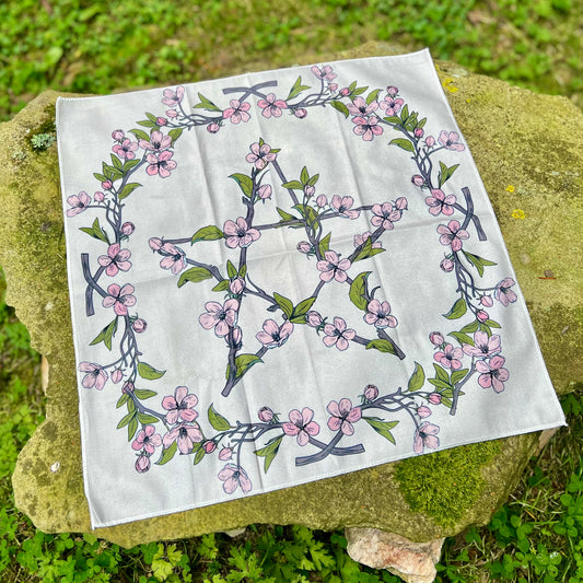 Nappe de Divination - Pentagramme fleuri