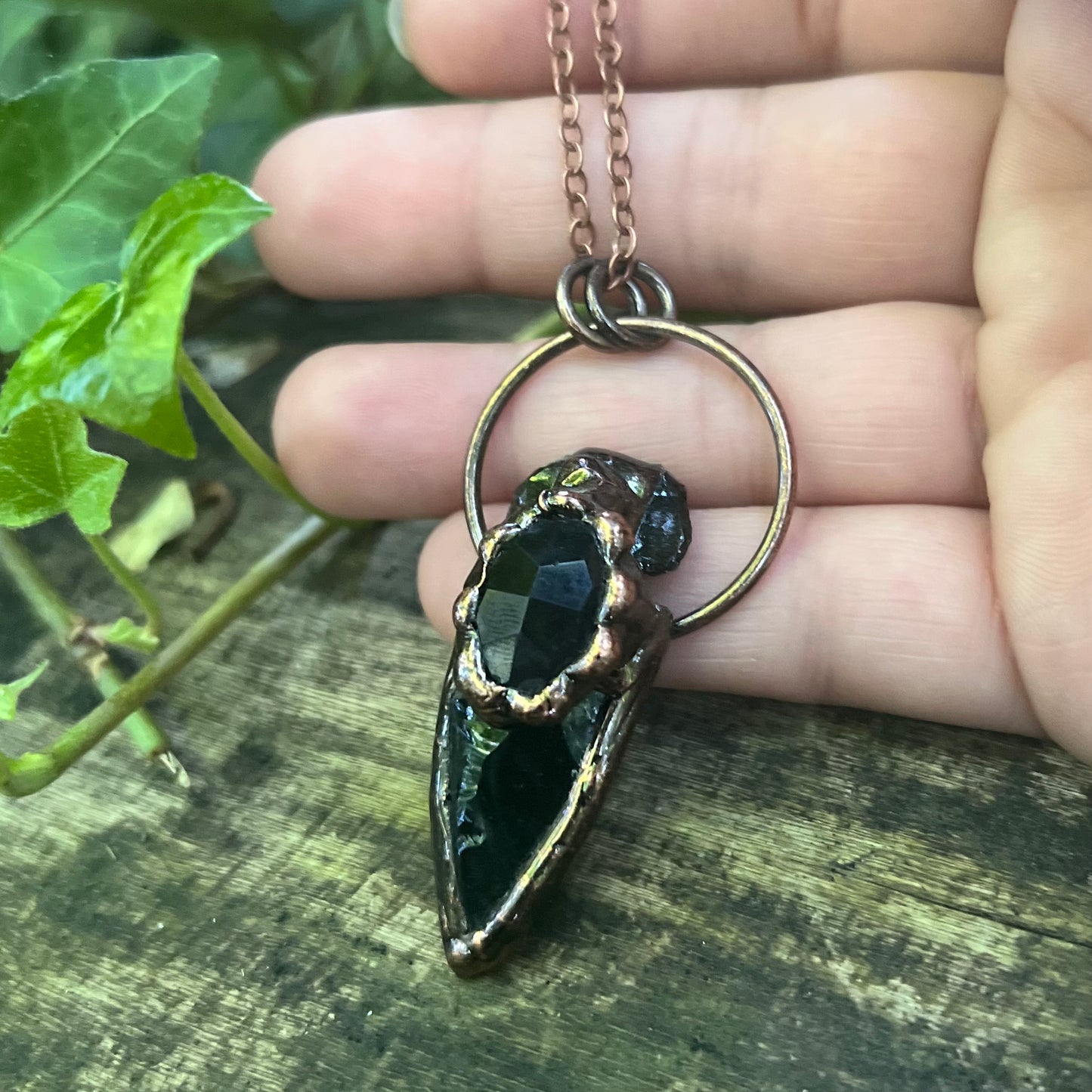 Collier Énora - Obsidienne noire - cuivre