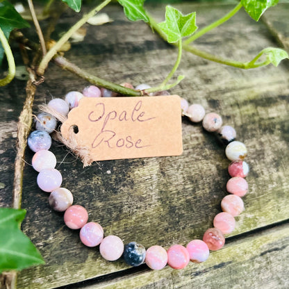 Bracelet Opale rose - 6/8mm