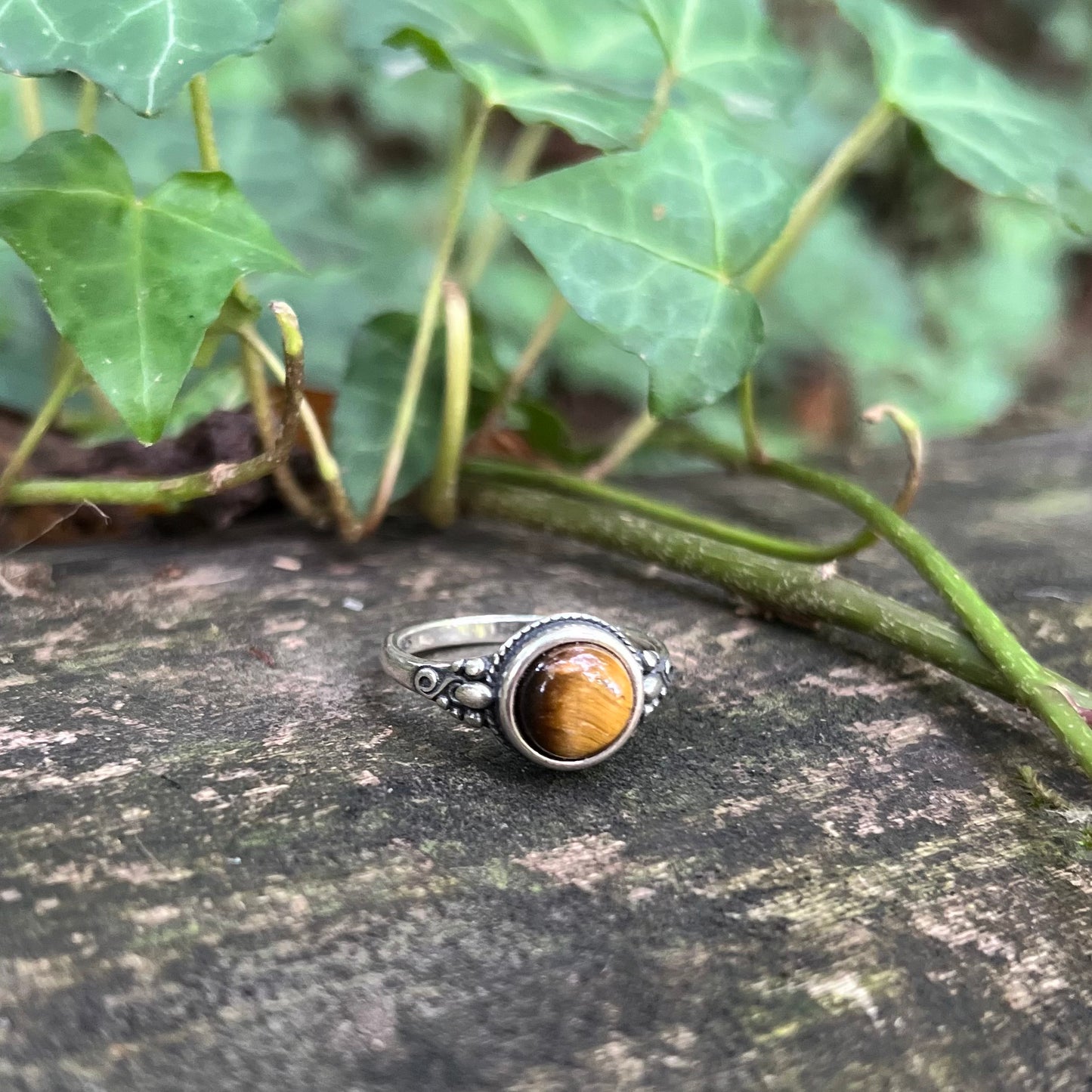 -30% Bague Flora - Oeil de tigre - argent